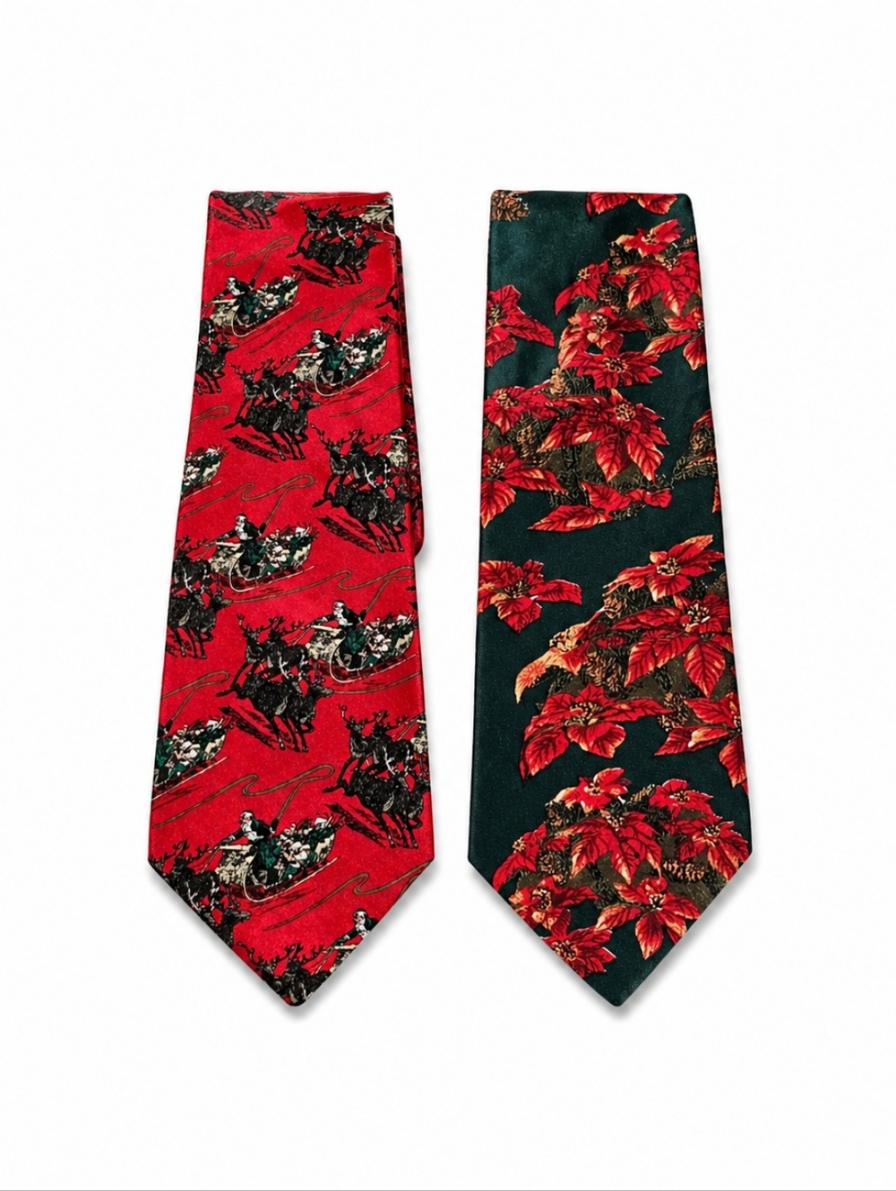 Vintage Christmas Silk Tie Bundle Ferrell Reed & Wembly Holiday Neckties